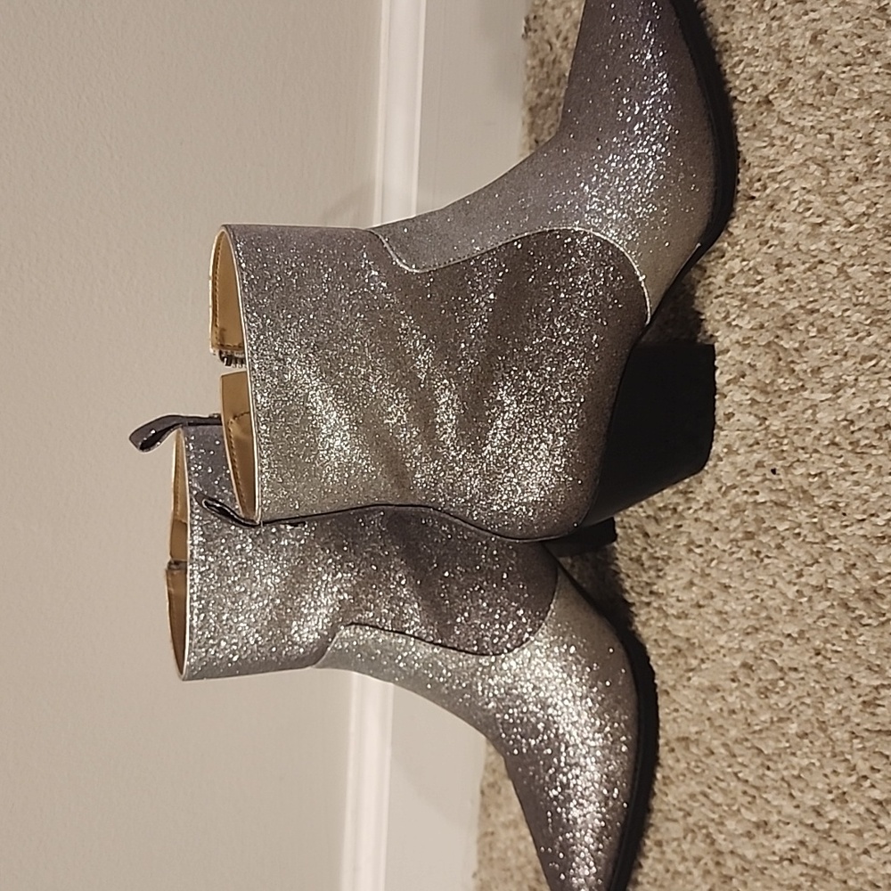 Michael Kors silver black booties size 8M